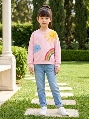 Jumping Meters Kids Pink Tee with Sunny Yellow Graphic - 6T